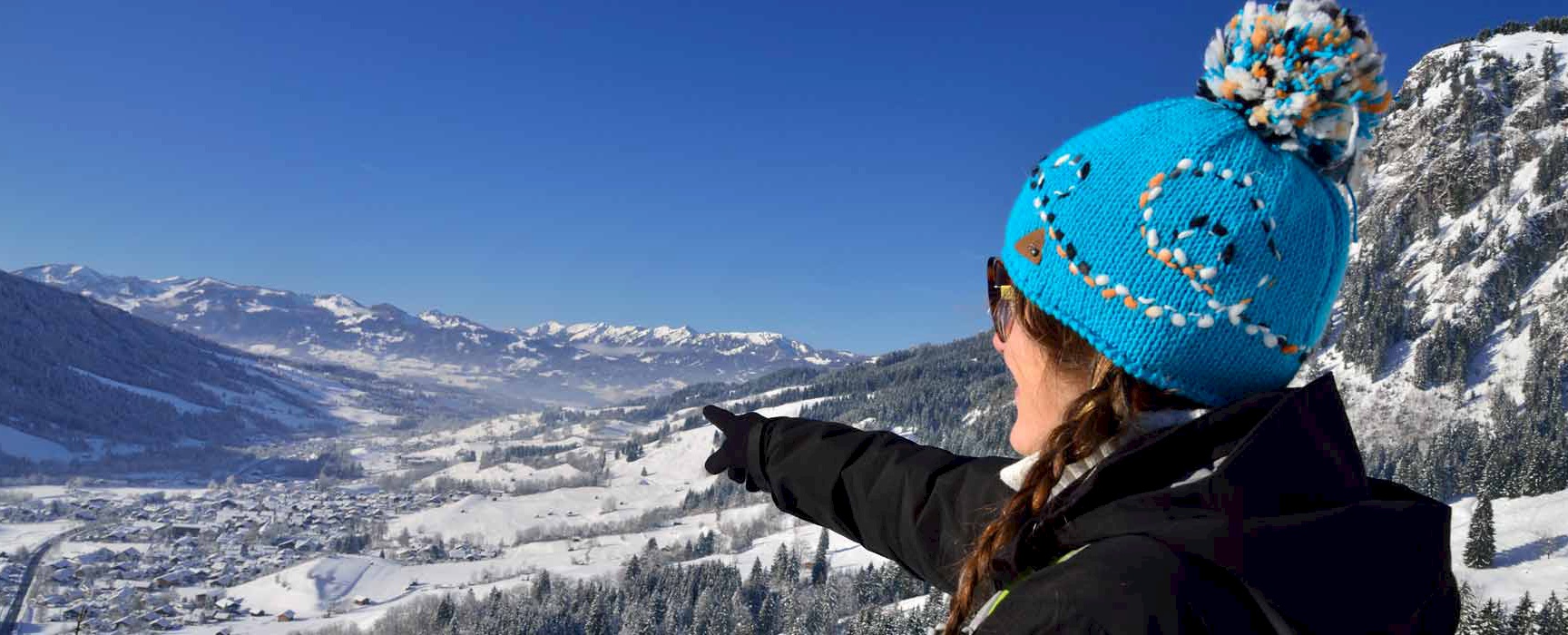 Aussicht im Winter auf Bad Hindelang